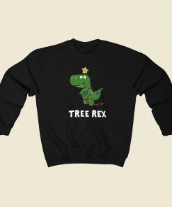 Christmas Tree Rex Funny 80s Retro Sweatshirt Style