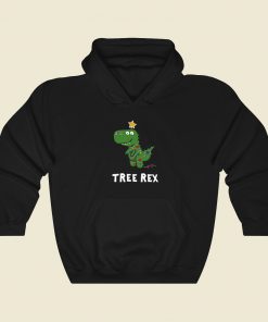 Christmas Tree Rex Funny 80s Retro Hoodie Style