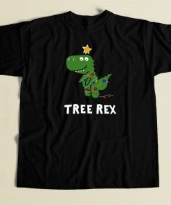 Christmas Tree Rex Funny 80s Retro T Shirt Style