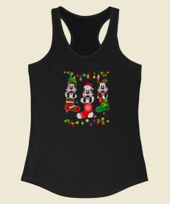 Disney Goofy On Socks Christmas 80s Racerback Tank Top