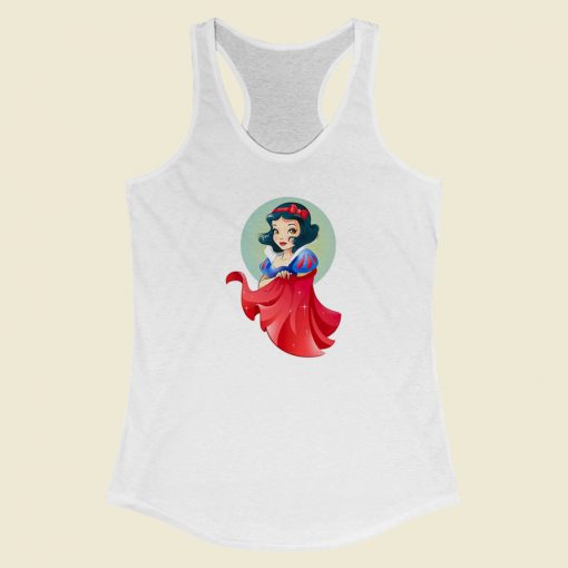 Disney Snow White Stylized 80s Retro Racerback Tank Top