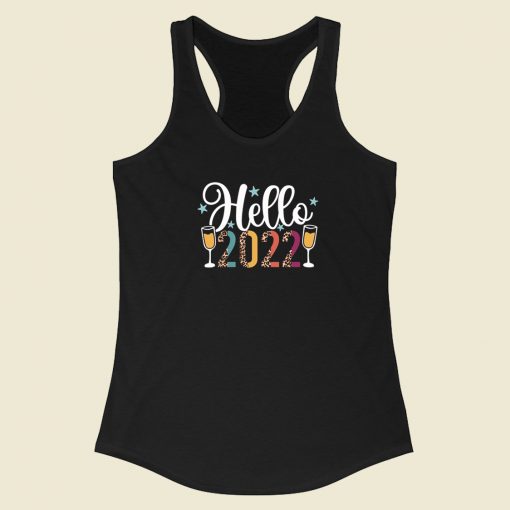 Eve Party Hello 2022 80s Retro Racerback Tank Top