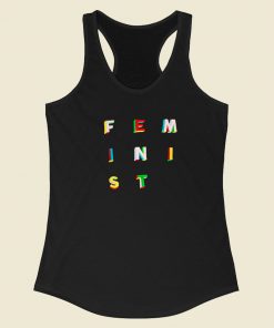 Feminist Embroidered Vintage Racerback Tank Top