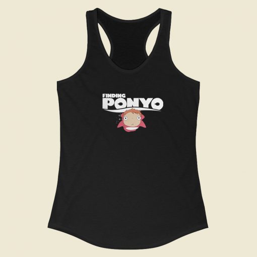 Finding Ponyo Parody 80s Racerback Tank Top