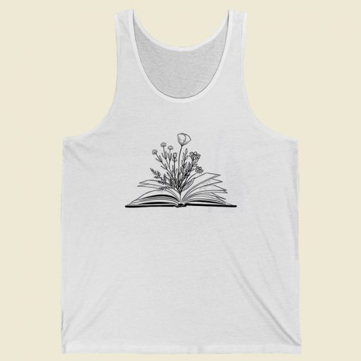 Flower Books Read 80s Retro Tank Top