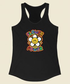 Flower Hippie Power 80s Racerback Tank Top