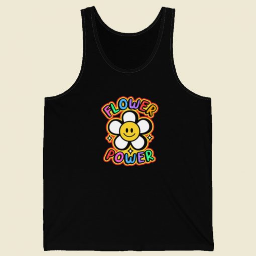 Flower Hippie Power 80s Retro Tank Top