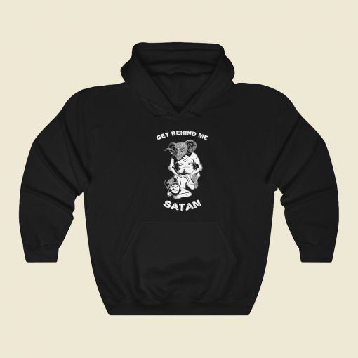 Get Behind Me Satan 80s Hoodie Style