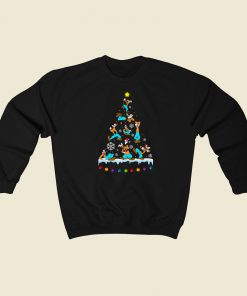 Goofy Disney Christmas Tree 80s Retro Sweatshirt Style