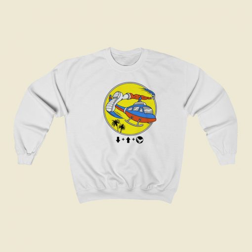 Helicopter Kick Funny 80s Sweatshirt Style