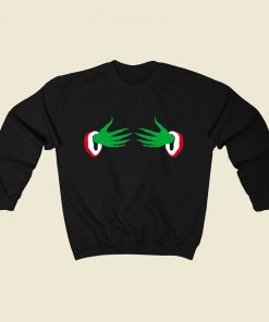 Hold My Boob Christmas 80s Retro Sweatshirt Style