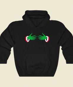 Hold My Boob Christmas 80s Retro Hoodie Style