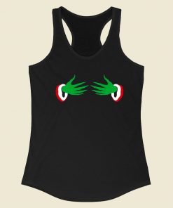 Hold My Boob Christmas 80s Retro Racerback Tank Top