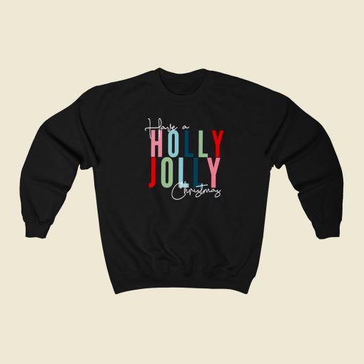 Holly Jolly Christmas 80s Retro Sweatshirt Style