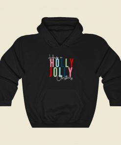 Holly Jolly Christmas 80s Retro Hoodie Style