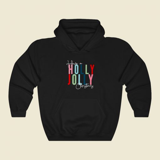 Holly Jolly Christmas 80s Retro Hoodie Style