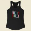 Holly Jolly Christmas 80s Retro Racerback Tank Top