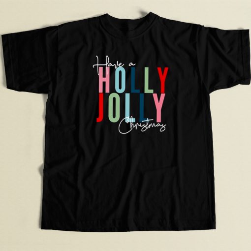 Holly Jolly Christmas 80s Retro T Shirt Style