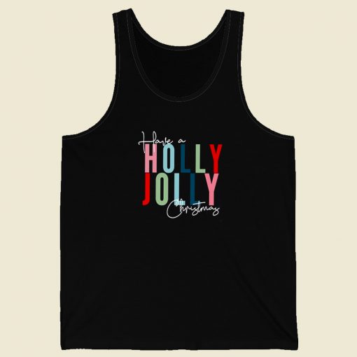 Holly Jolly Christmas 80s Retro Tank Top