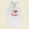 I Love Winter 80s Retro Racerback Tank Top