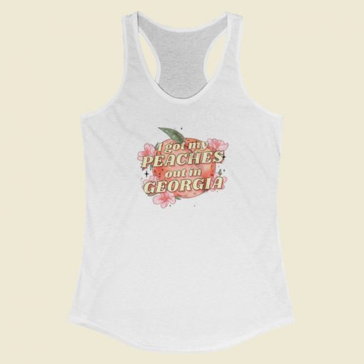 Justin Bieber Peaches Blooming 80s Racerback Tank Top