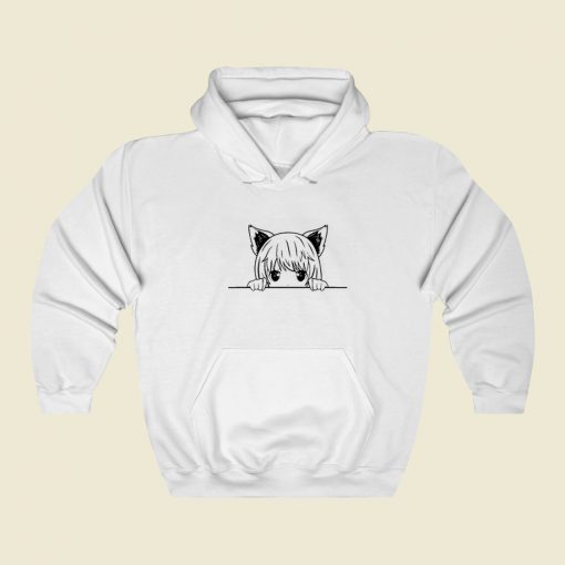 Kids Anime Cat Girl 80s Retro Hoodie Style