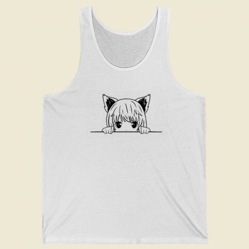 Kids Anime Cat Girl 80s Retro Tank Top