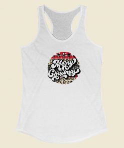 Leopard Merry Christmas Funny Racerback Tank Top