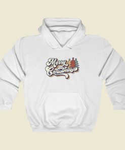 Merry Christmas Typography Retro Hoodie Style