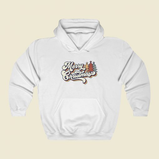 Merry Christmas Typography Retro Hoodie Style