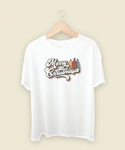 Merry Christmas Typography Retro T Shirt Style