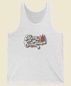 Merry Christmas Typography Retro Tank Top