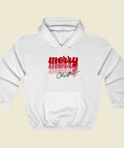 Merry Christmas Typography 80s Retro Hoodie Style