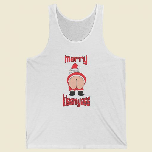 Merry Kissmyass Funny 80s Retro Tank Top