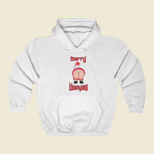 Merry Kissmyass Funny 80s Retro Hoodie Style