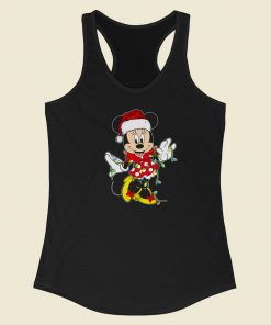 Minnie Disney Santa Claus Light 80s Racerback Tank Top