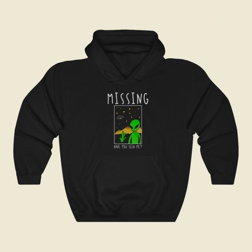 Missing Alien Funny 80s Retro Hoodie Style