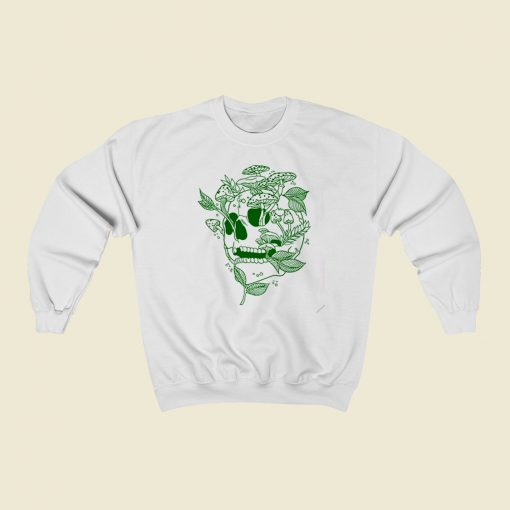 Mushroom Skull Skeleton 80s Retro Sweatshirt Style