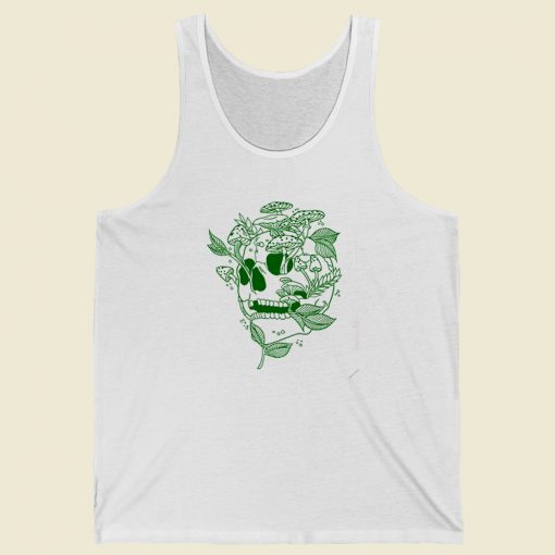 Mushroom Skull Skeleton 80s Retro Tank Top