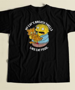 My Cat Breath Smells Like Cat Food 80s Retro T Shirt Style