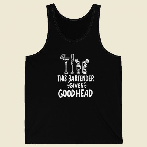 Nice This Bartender Give Good Head 80s Retro Tank Top