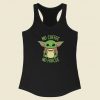 No Coffee No Force Baby Yoda 80s Racerback Tank Top