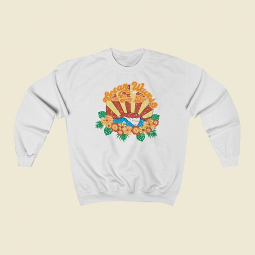 Ocean Waves Sunny Days 80s Retro Sweatshirt Style