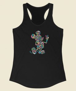 Peace Mickey Mouse Sprinkle Racerback Tank Top