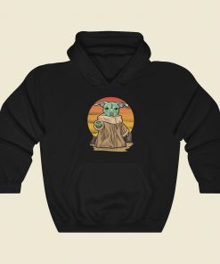 Pit Bull Baby Yoda 80s Retro Hoodie Style