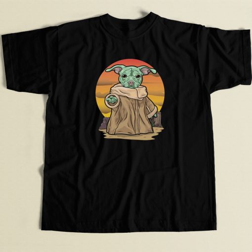 Pit Bull Baby Yoda 80s Retro T Shirt Style