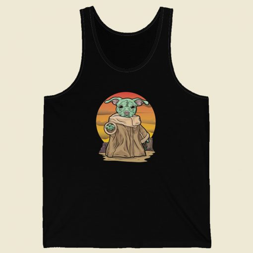 Pit Bull Baby Yoda 80s Retro Tank Top