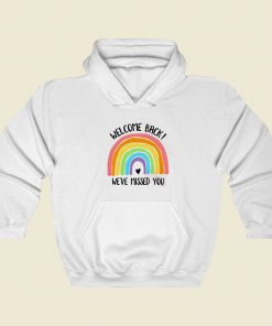 Rainbow Welcome Back 80s Hoodie Style