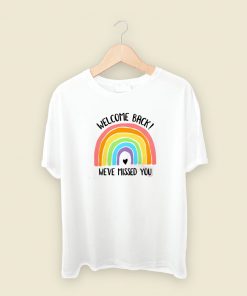 Rainbow Welcome Back 80s Retro T Shirt Style