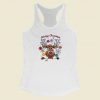 Reindeer Santa Glitter Effect 80s Retro Racerback Tank Top